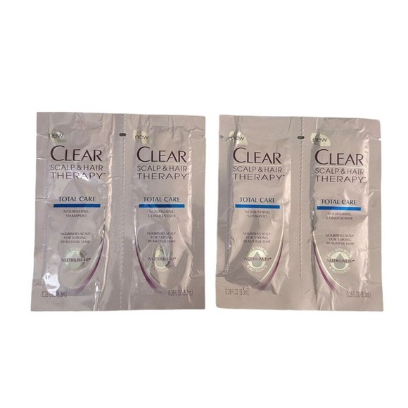 Clear Scalp & Hair Therapy TOTAL CARE Samples 4 Travel Shampoo Conditioner - Picture 1 of 2